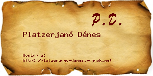 Platzerjanó Dénes névjegykártya